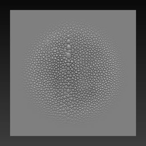Detailed reptile skin pattern by NS Reptile skin crocodile brush for 3D sculpting in Blender, ideal for creatures.