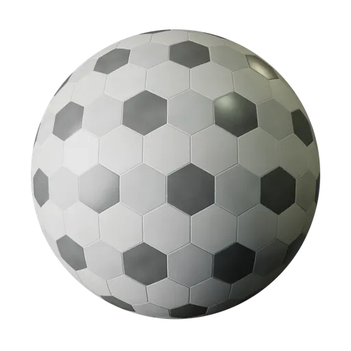 Black & Gray Hexagonal Ceramic Tiles