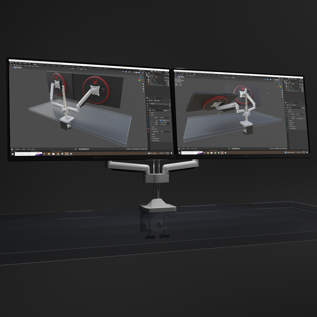 Dual monitor stand with monitors FREE Monitors models BlenderKit
