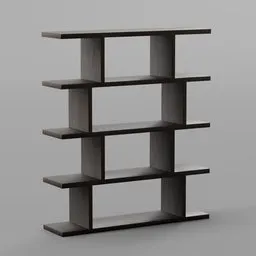 "Realistic 3D model of a bookshelf for Blender 3D software, featuring high-end texture and material design. Inspired by Hariton Pushwagner and standing on a dark oak shelf, this unique design also includes a ladder. Perfect for adding depth to a living room scene."