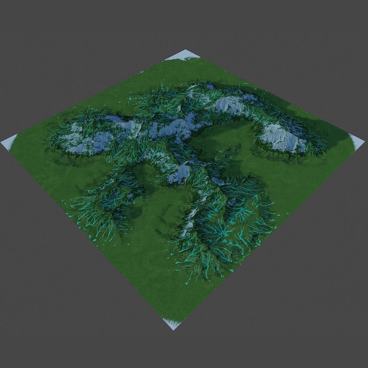 Mountain melt snow Terrain models BlenderKit