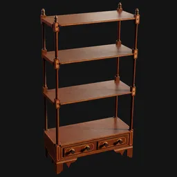1800s Victorian Tiered Open-Shelf Dark
