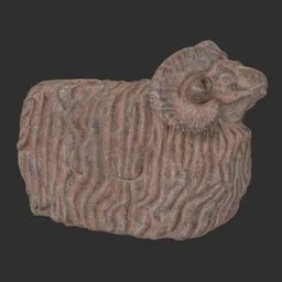 Garden ram rust statue