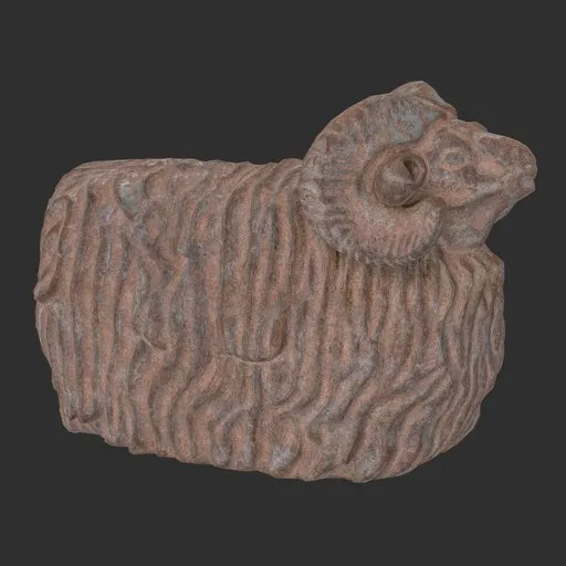 Garden ram rust statue