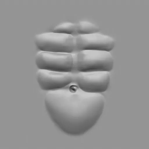 3D sculpting brush for male muscle definition in modeling software like Blender 3D
