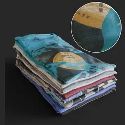 Stack of folded t-shirts