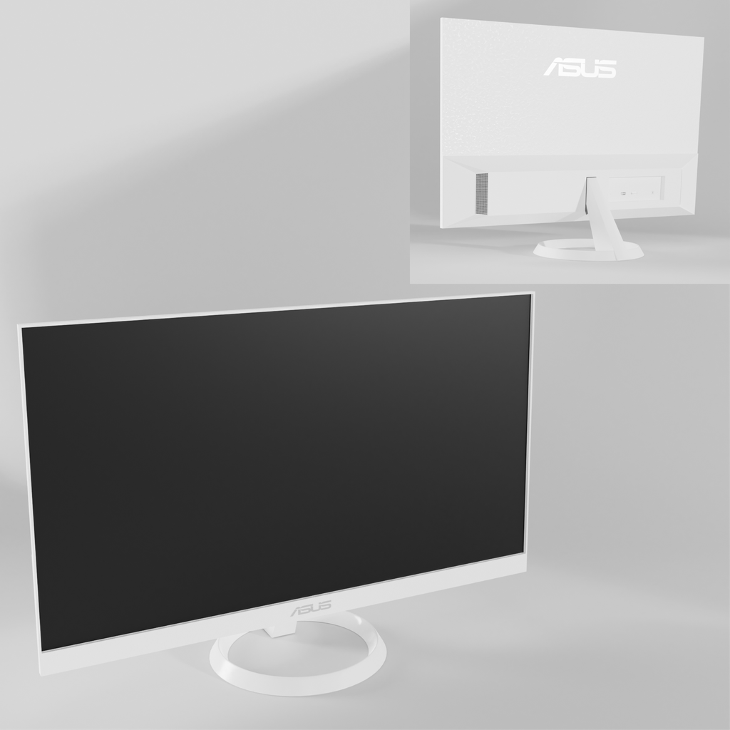 White ASUS VZ249HE-W LED monitor | FREE Monitors models | BlenderKit