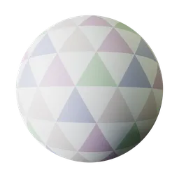 Seamless PBR material with multicolored triangles pattern for 3D texturing in Blender and other software.