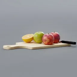 "Get your kitchen ready with this realistic 3D model of a board decorated with juicy red and green apples and a fresh orange. Inspired by Willem Labeij, Pierre Pellegrini and Ash Thorp, this fruit and vegetable category model is perfect for Blender 3D enthusiasts. Low res and high-quality, it’s ready to use in your next project."