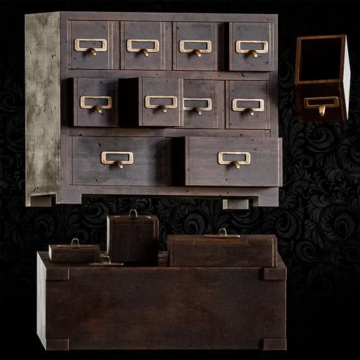 Vintage Card Catalog Cabinet