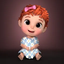 Stylized Baby Toddler Girl