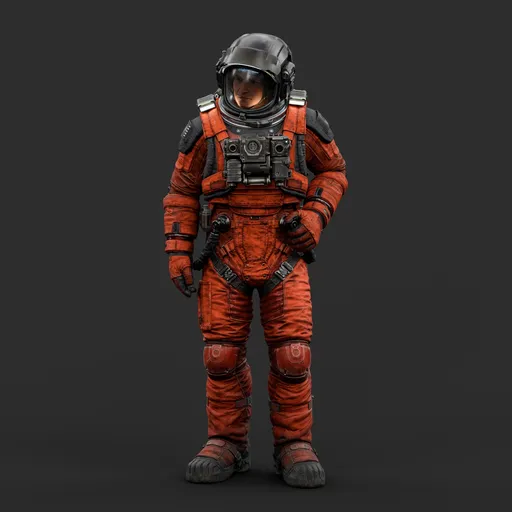Astronaut Relax Pose Orange Suit