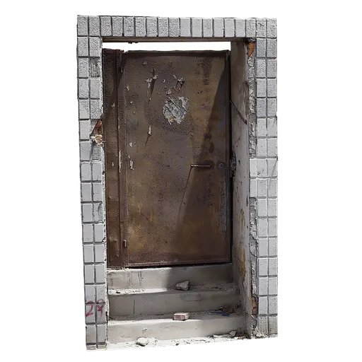 Scan Brick Wall Door Metal White