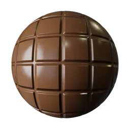 High-quality PBR chocolate bar texture for 3D modeling in Blender, perfect for food simulation and rendering.