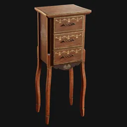 Louis XV Three-Drawer End Table Ornate