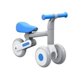 3D model of a kids' balance bike with adjustable seat and ergonomic design, designed in Blender.