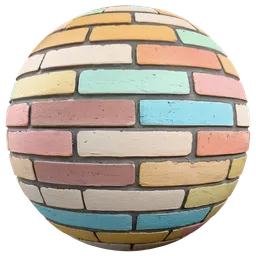 Colorful Painted Brick Wall