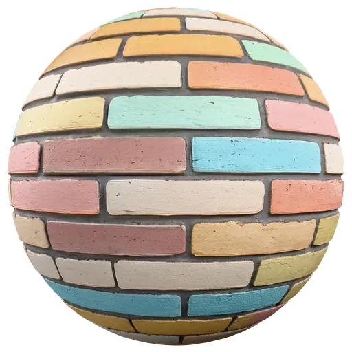 Colorful Painted Brick Wall