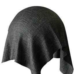 Dark grey linen upholstery PBR material texture for 3D Blender fabrics.