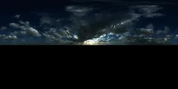 Cloudy sky with low sun