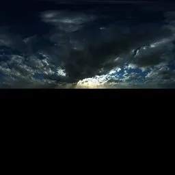 Cloudy sky with low sun