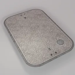 "Manhole Cover 05 3D model for Blender 3D - a detailed cityspace asset featuring a metal cover on a phone, with a highly realistic texture render. Ideal for urban scenes and utility-themed projects, including utilities fibre cable installations. Created by Carpoforo Tencalla, inspired by Charles W. Bartlett's design."