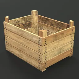 "Lowpoly wooden fruit box with handle for transporting fruits and vegetables. Ideal for game and render asset creation. Created using Blender 3D software."