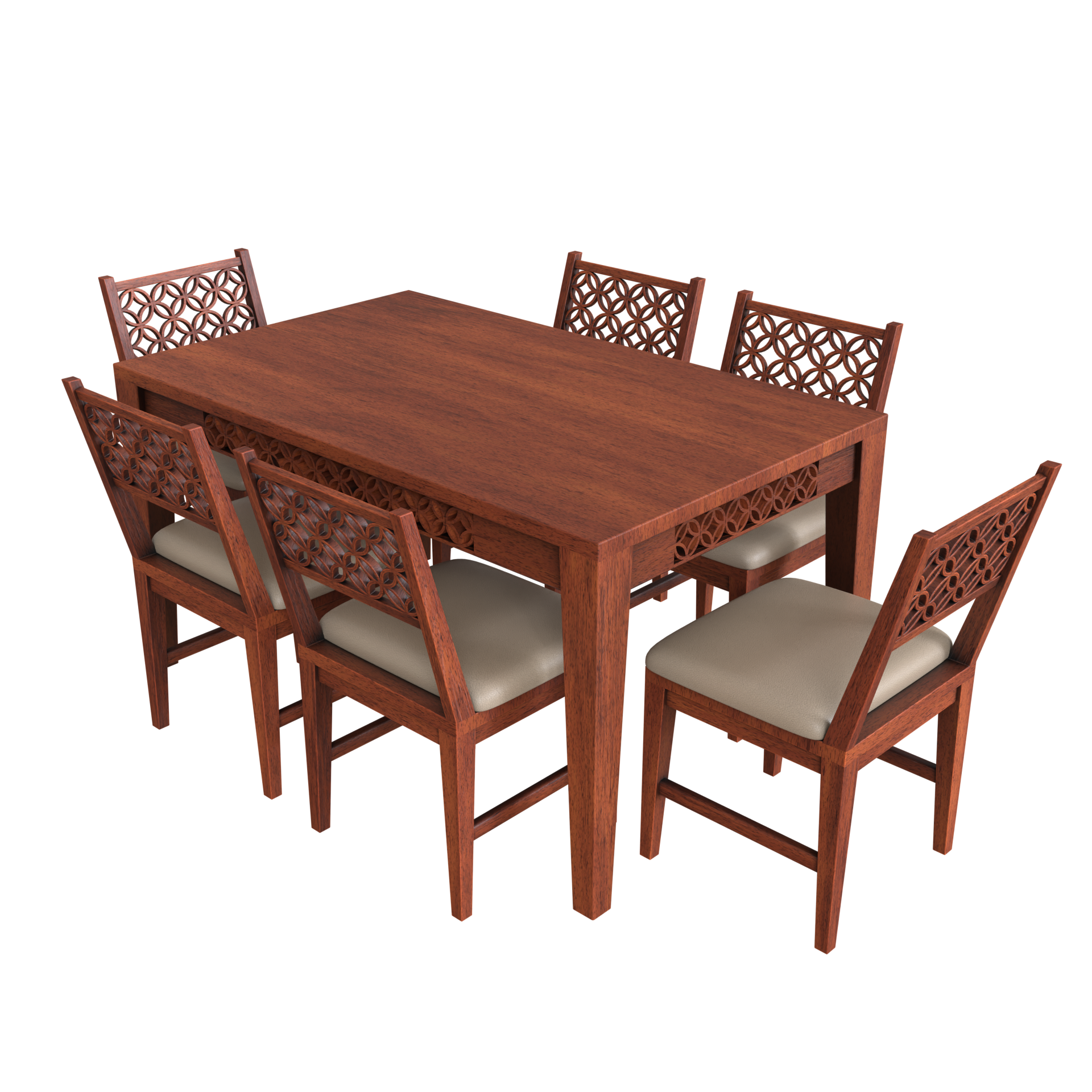 Wooden Dinning Table Chair Set 3D Chairtable Set models BlenderKit