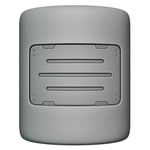 3D sculpting brush creating detailed vent indentation for hard-surface modeling in Blender.