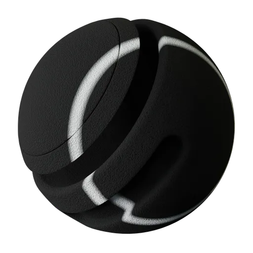 High-quality PBR procedural asphalt texture with stripes for realistic 3D modeling in Blender.