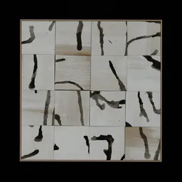 Stylized abstract art 3D render, Blender compatible, minimalist brush strokes design.