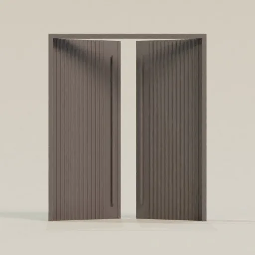Highly detailed brown 3D model of a modern house door suitable for Blender rendering.