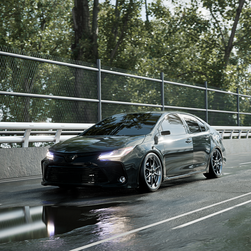 Modern Sedan Car On Highway | Studio scenes | Blendkit