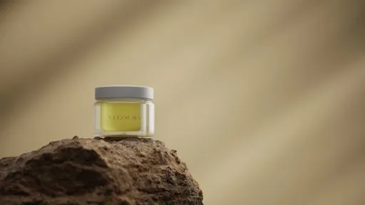 Cosmetic Product Jar on Rock Podium