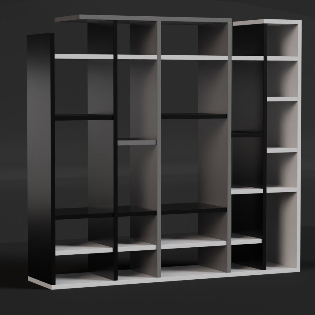 Wood bookcase | FREE 3D Bookcase models | BlenderKit