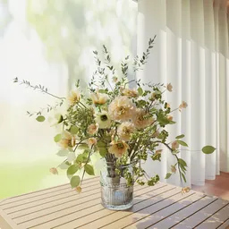 Soft Yellow Floral Vase