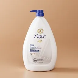 "Three-dimensional model of Dove Nourishing Body Wash in Blender 3D software. This visually appealing 3D representation showcases a close-up of the product, emphasizing its deep moisture properties and elegant packaging design. Ideal for Blender enthusiasts searching for high-quality 3D models of utility products like body washes."