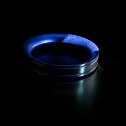 Titanium band with blue interior, Blender 3D jewelry model, photo-realistic render.