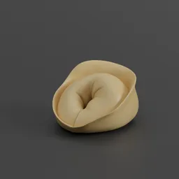 Realistic 3D tortellini pasta model, simulation-ready for Blender rendering.
