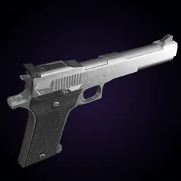 High-detail Blender 3D model of a semi-automatic handgun with clean mesh and 2K textures, suitable for military projects.