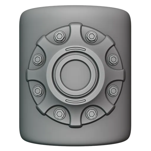 High-detail 3D sculpting imprint for Blender, designed for precision in modeling hard-surface textures.