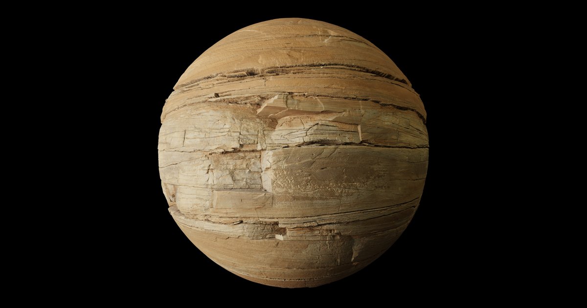Split Layered Ochre Sandstone Cliff | FREE rock materials | Blendkit