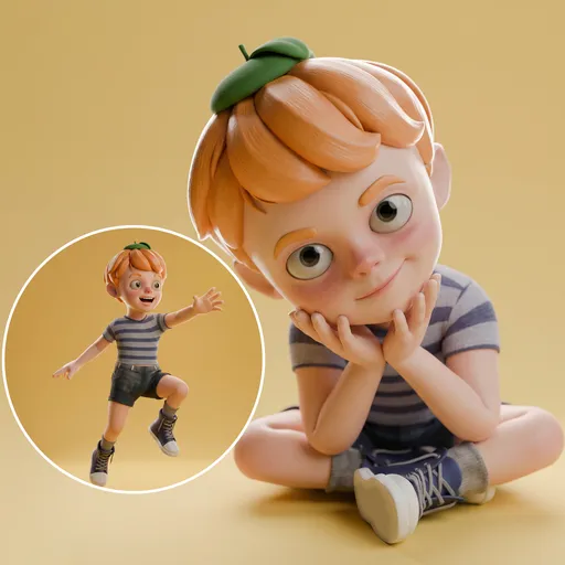 Stylized Little Orange Boy-Fully Rigged