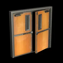 Detailed 3D double-door model with high-resolution textures, ideal for architectural visualization in Blender.