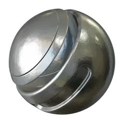 Shiny silver PBR material with realistic metallic texture for 3D models in Blender and other 3D applications.