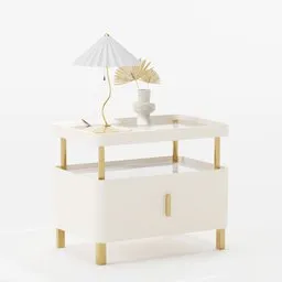 Drawer with lamp