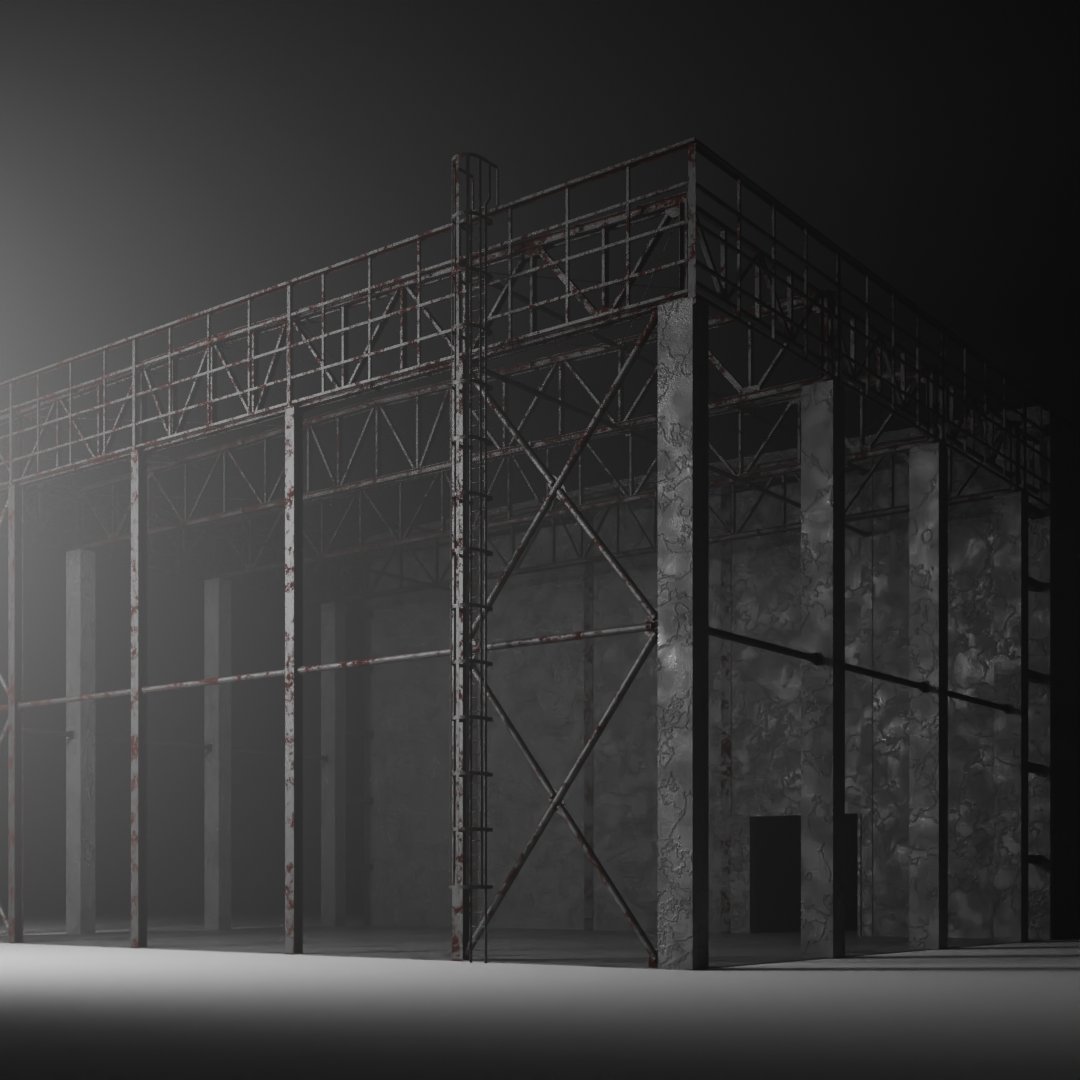 Metalic Structure Rusty 3d Building Models Blenderkit