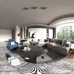 Living room black white