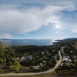 Aerial City on Ocean Coast 17k