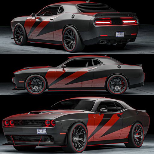 BlenderKit | Download the FREE Dodge challenger Demon Customized model